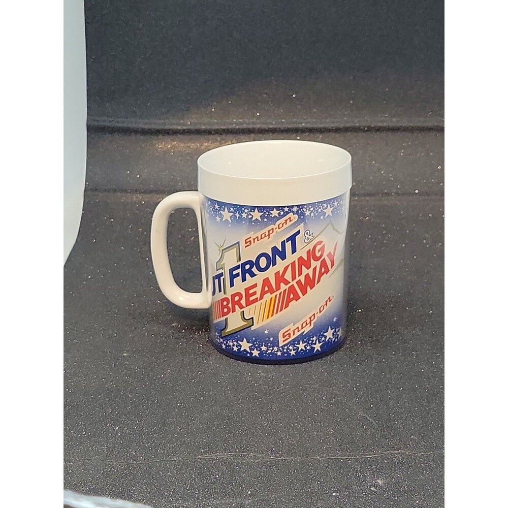 Vtg Snap-on Tools Insulated Coffee Mug Thermo Serv Breaking Away Out Front USA